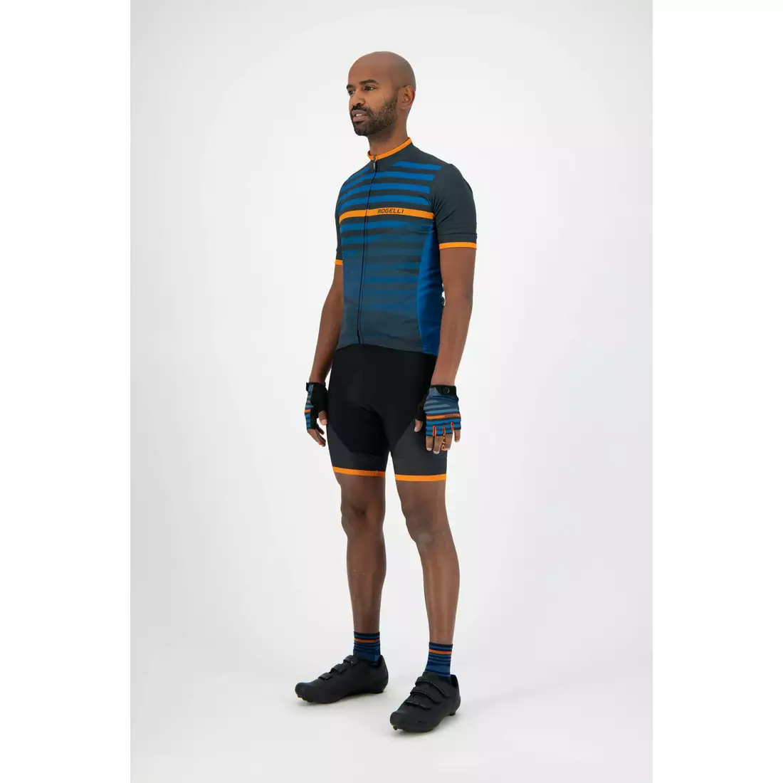 ROGELLI tricou pentru bărbați pentru biciclete STRIPE blue/orange 001.102