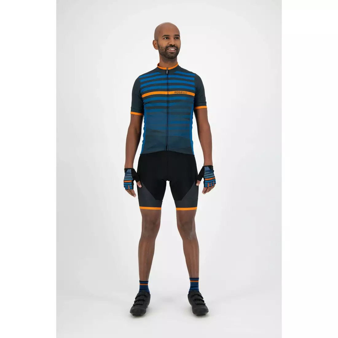 ROGELLI tricou pentru bărbați pentru biciclete STRIPE blue/orange 001.102