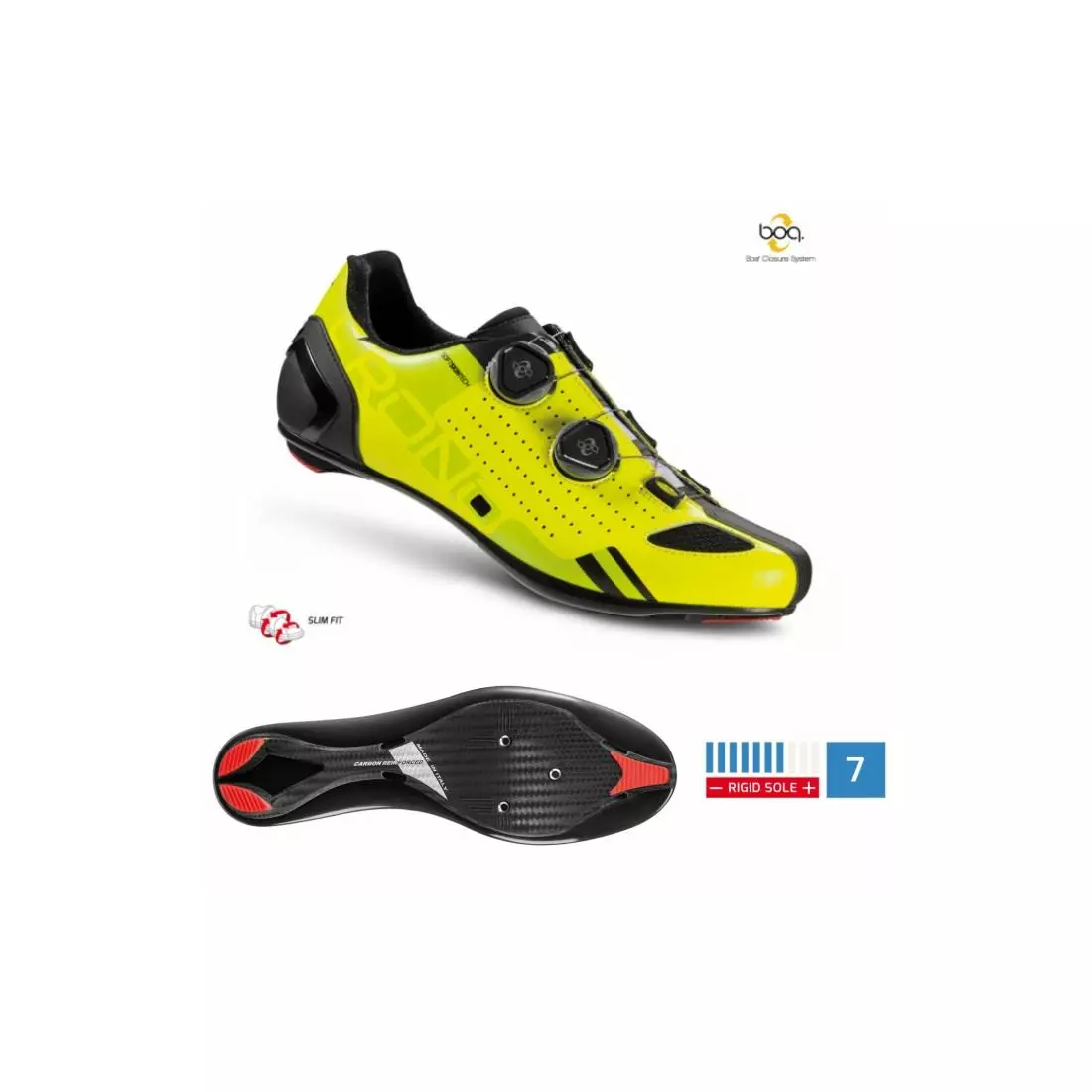 CRONO pantofi pentru bicicletă de drum CR-2 yellow CR2-Y-46-N