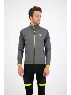 ROGELLI WIRE jacheta de ciclism de iarnă pentru bărbați softshell, cenușiu-fluor