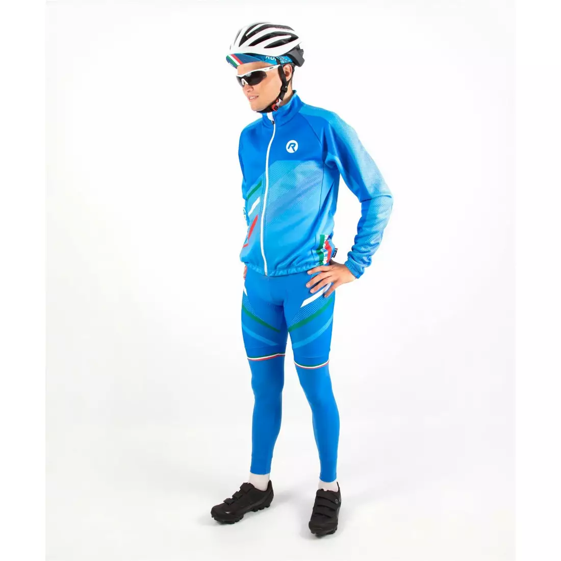 ROGELLI pantaloni de bărbați cu izolație de ciclism cu bretele TEAM 2.0, blue