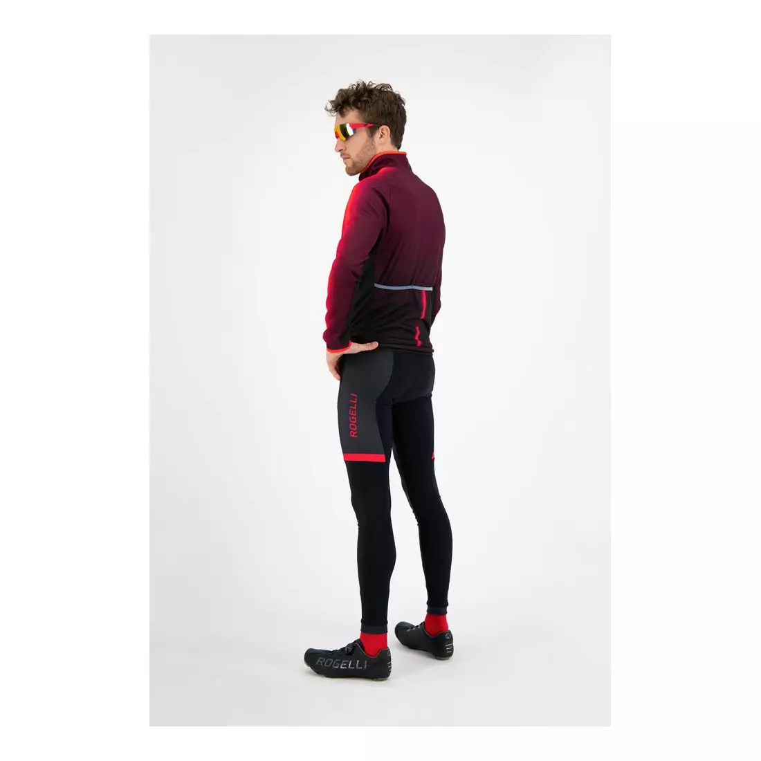 ROGELLI pantaloni de bicicletă pentru bărbați cu bretele FUSE red