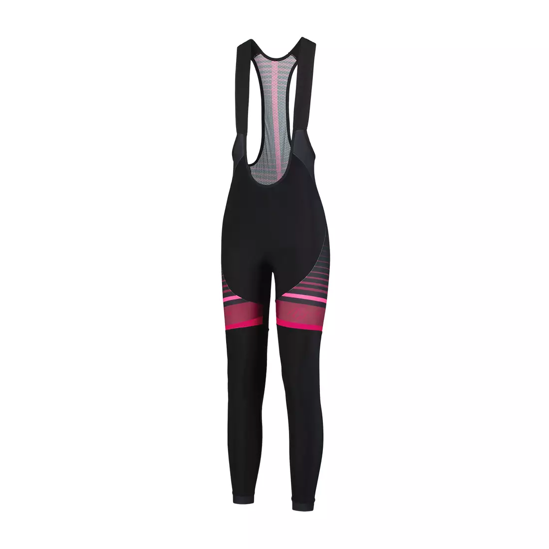 ROGELLI pantaloni de ciclism de iarnă pentru femei, cu bretele IMPRESS black/pink