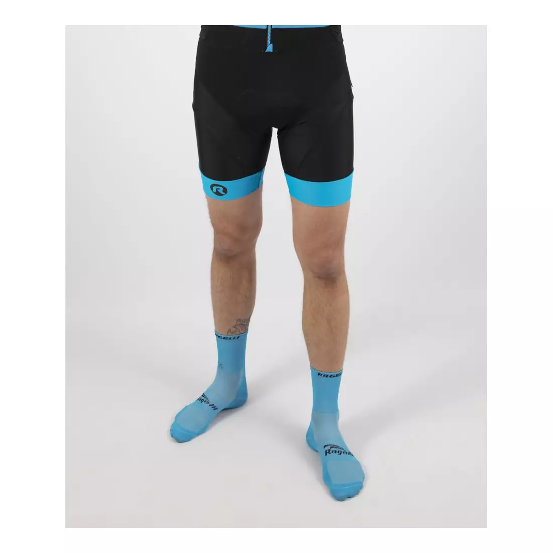 ROGELLI pantaloni scurți de ciclism pentru bărbați cu bretele RAPID negru și albastru