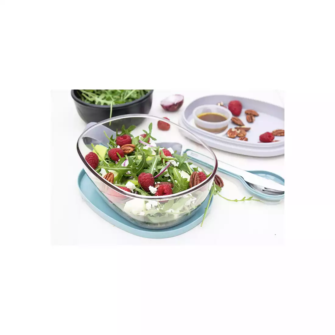 Mepal Ellipse recipient pentru salată Salad Box Nordic Blue, albastru