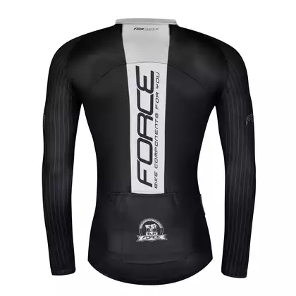 FORCE cămașă de bărbați pentru biciclete cu mâneci lungi TEAM PRO black/grey 9001439