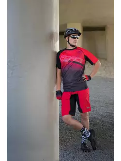 FORCE MTB CORE tricou de ciclism largi, roșu-negru