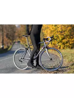 FORCE Pantaloni de ciclism cu bretele BRIGHT, negru, 900438