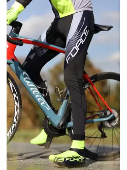 FORCE Pantaloni de ciclism cu bretele, F58, negru și gri, 900435