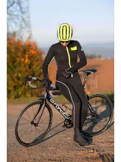 FORCE Pantaloni de ciclism dama cu bretele REFLEX LINE LADY, negru 9003981