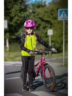 FORCE Pantaloni de ciclism pentru copii cu bretele REFLEX LINE KID, negru 900396