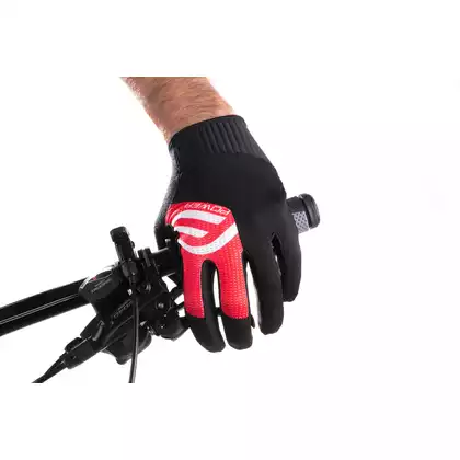 FORCE mănuși de ciclism unisex MTB POWER black/red 9056931