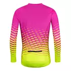 FORCE Tricou de ciclism de damă cu mâneci lungi MTB ANGLE, roz-fluo, 9001431