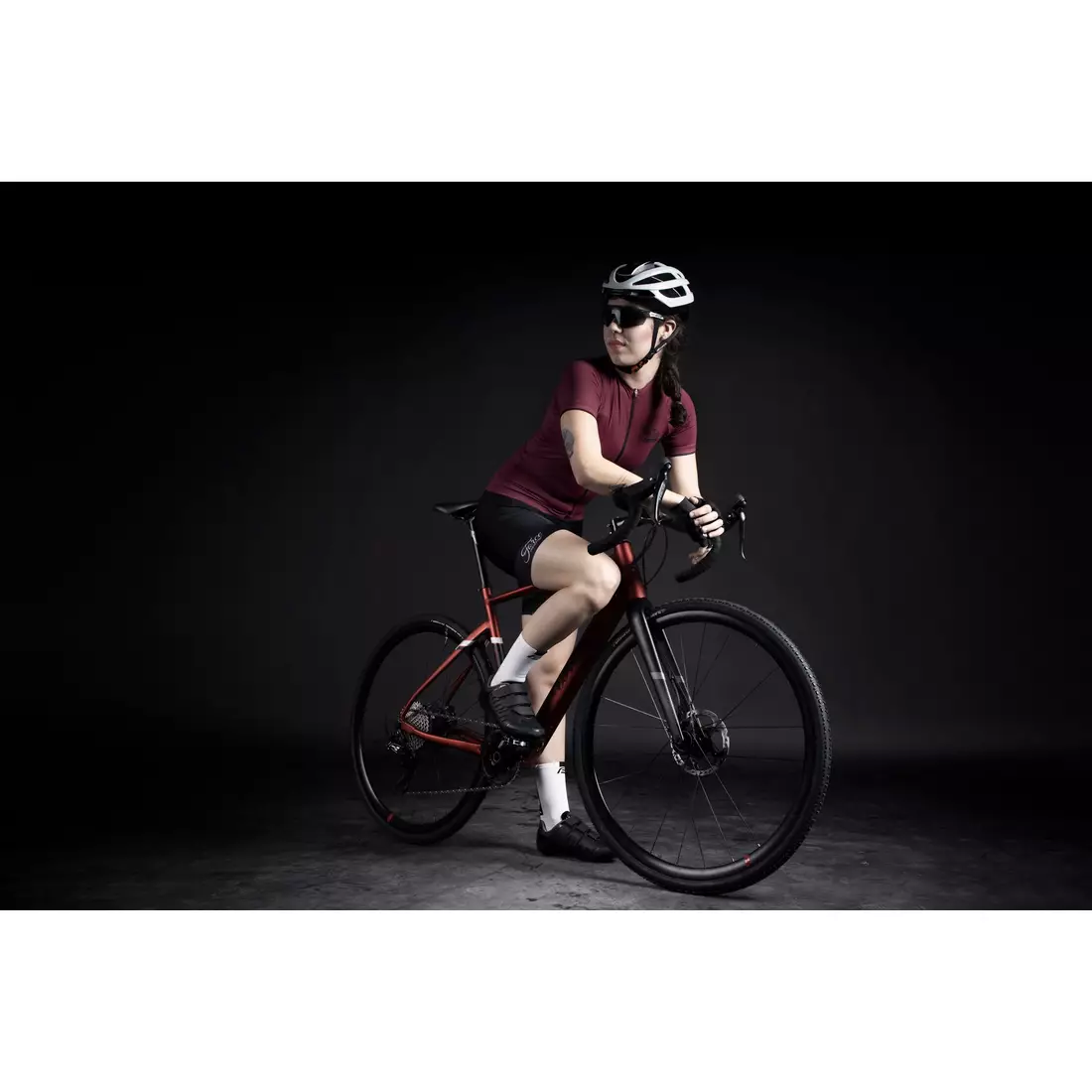 FORCE Tricou de ciclism pentru femei CHARM , claret, 90013438