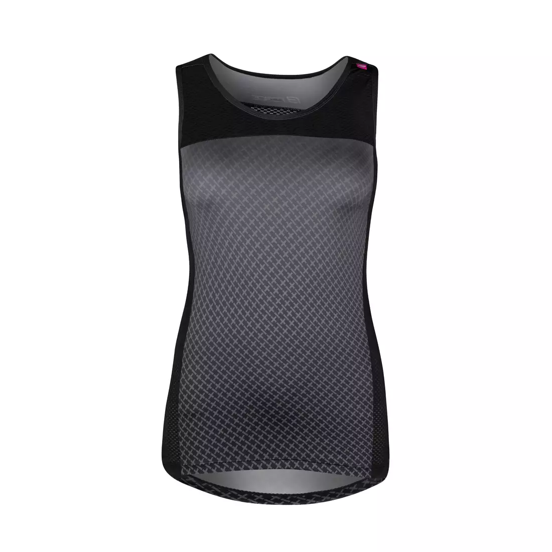 FORCE Tricou de ciclism pentru femei CROSS, gri-negru 9001322
