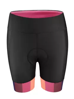 FORCE VICTORY pantaloni scurți de ciclism de damă cu inserție, negru și roz