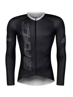 FORCE cămașă de bărbați pentru biciclete cu mâneci lungi TEAM PRO black/grey 9001439
