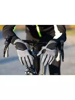 FORCE mănuși de ciclism softshell GALE grey 9056953