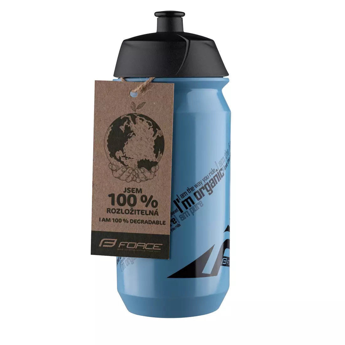 FORCE sticlă de apă pentru bicicletă BIO 500ml blue/black 25562