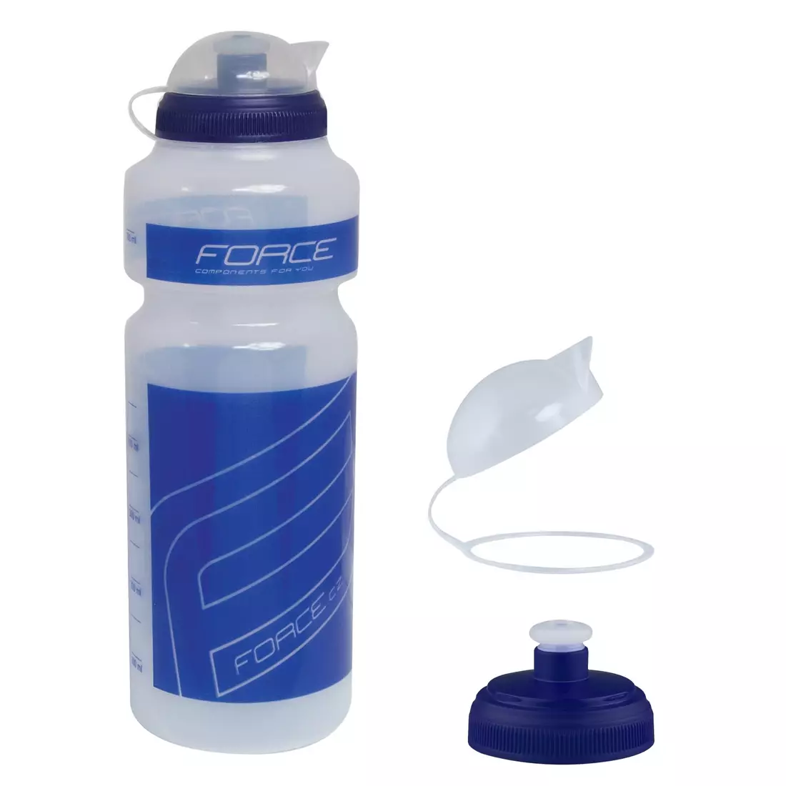 FORCE sticlă de apă pentru bicicletă &quot;F“ 750ml transparent blue 250766