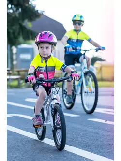 FORCE tricou de bicicletă pentru copii FORCE KID-3 SQUARE fluo/pink 9001042