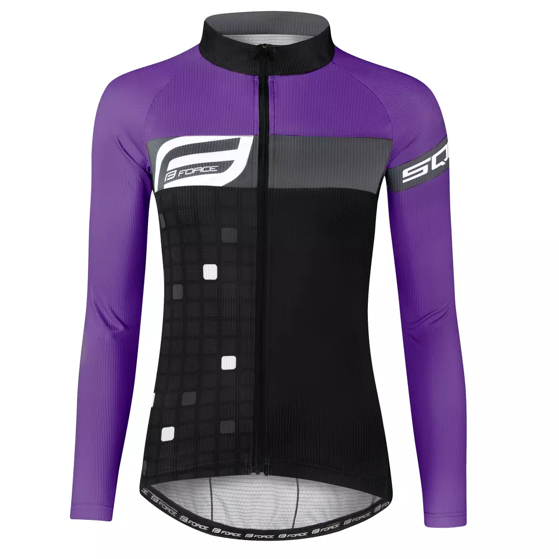 FORCE tricou de ciclism feminin SQUARE LADY black/purple 9001433