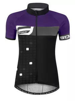 FORCE tricou de ciclism feminin SQUARE black/purple 90013431