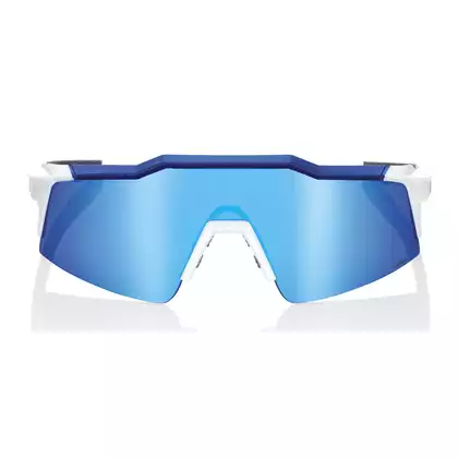 100% ochelari sportivi SPEEDCRAFT SL (HiPER Blue Multilayer Mirror Lens) Matte White/Metallic Blue STO-61002-407-01