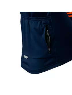 [Set] KAYMAQ DESIGN M66 hanorac de ciclism pentru bărbați albastru marin + KAYMAQ M66 RACE tricou de bărbați cu mânecă scurtă pentru ciclism, portocale