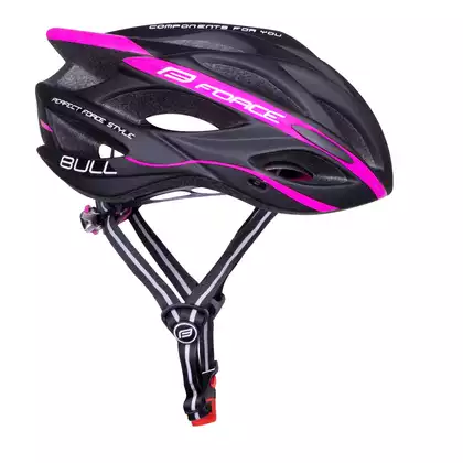 FORCE casca de bicicleta BULL, negru și roz, 902908