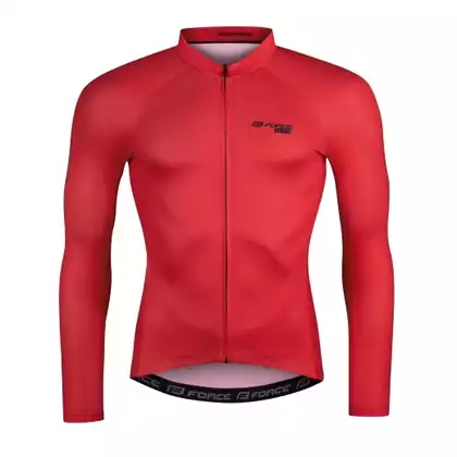 FORCE PURE Tricou pentru ciclism cu mânecă lungă pentru bărbați, roșu