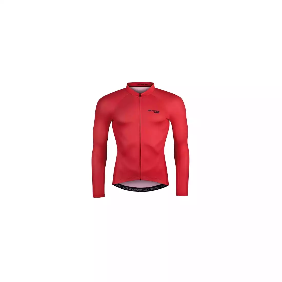 FORCE PURE Tricou pentru ciclism cu mânecă lungă pentru bărbați, roșu