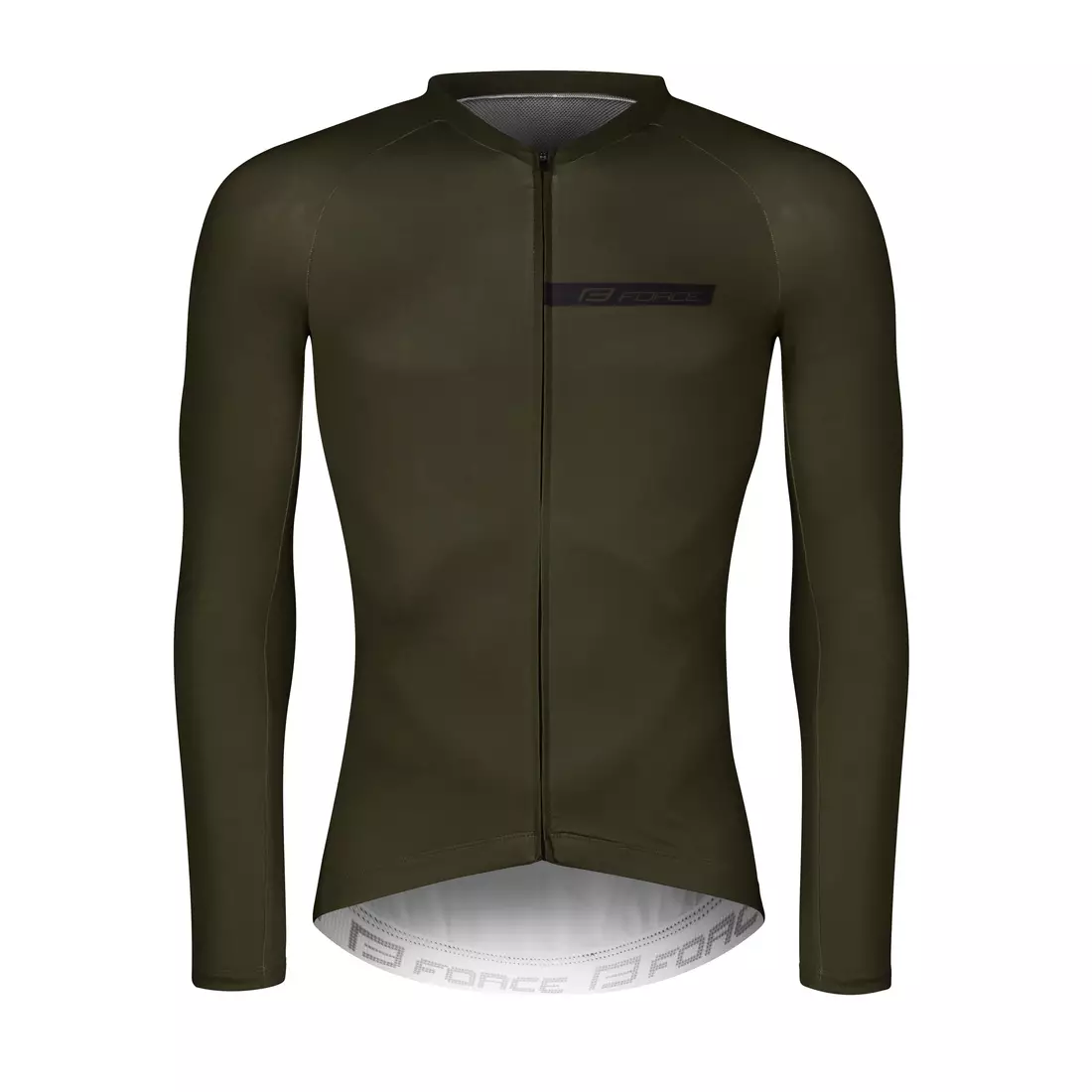 FORCE Tricou de ciclism cu mânecă lungă pentru bărbați CHARM, verde/army, 9001443