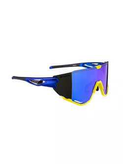 FORCE ochelari de ciclism / sport CREED albastru - fluo, 91184