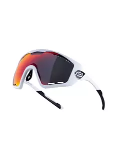 FORCE ochelari de ciclism / sport OMBRO PLUS mat alb, 91112