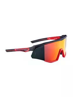 FORCE ochelari de ciclism / sport SONIC, negru și roșu, 910950