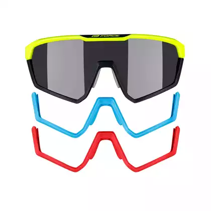 FORCE ochelari de ciclism / sport APEX, negru fluo, 910892
