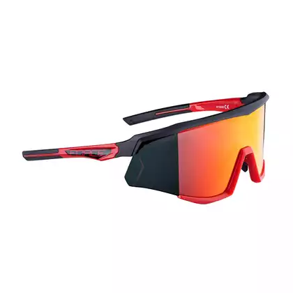 FORCE ochelari de ciclism / sport SONIC, negru și roșu, 910950