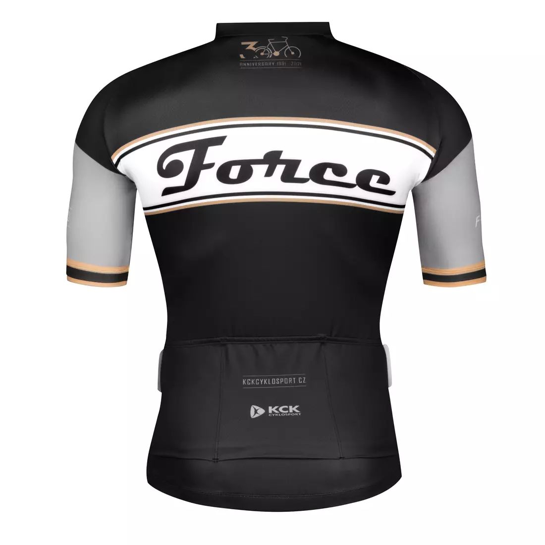 FORCE tricou de ciclism RETRO, negru și auriu 9001193
