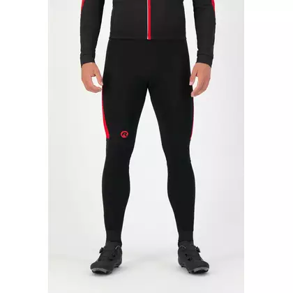Rogelli Pantaloni de bărbați calzi pentru ciclism cu bretele TYRO, roșu, ROG351019