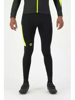 Rogelli Pantaloni de bărbați calzi pentru ciclism cu bretele TYRO, fluo, ROG351017