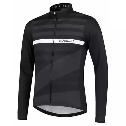 Rogelli tricou de ciclism cu mânecă lungă STRIPE, negru, ROG351011