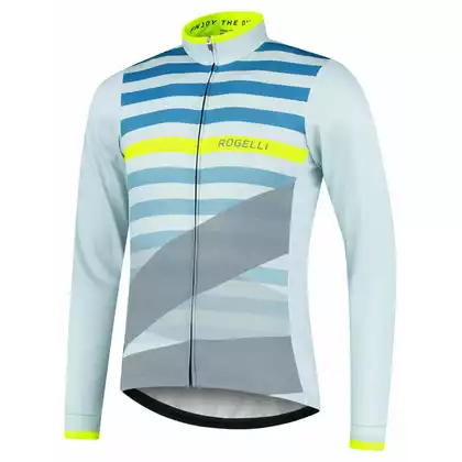 Rogelli tricou de ciclism cu mânecă lungă STRIPE, gri, ROG351012