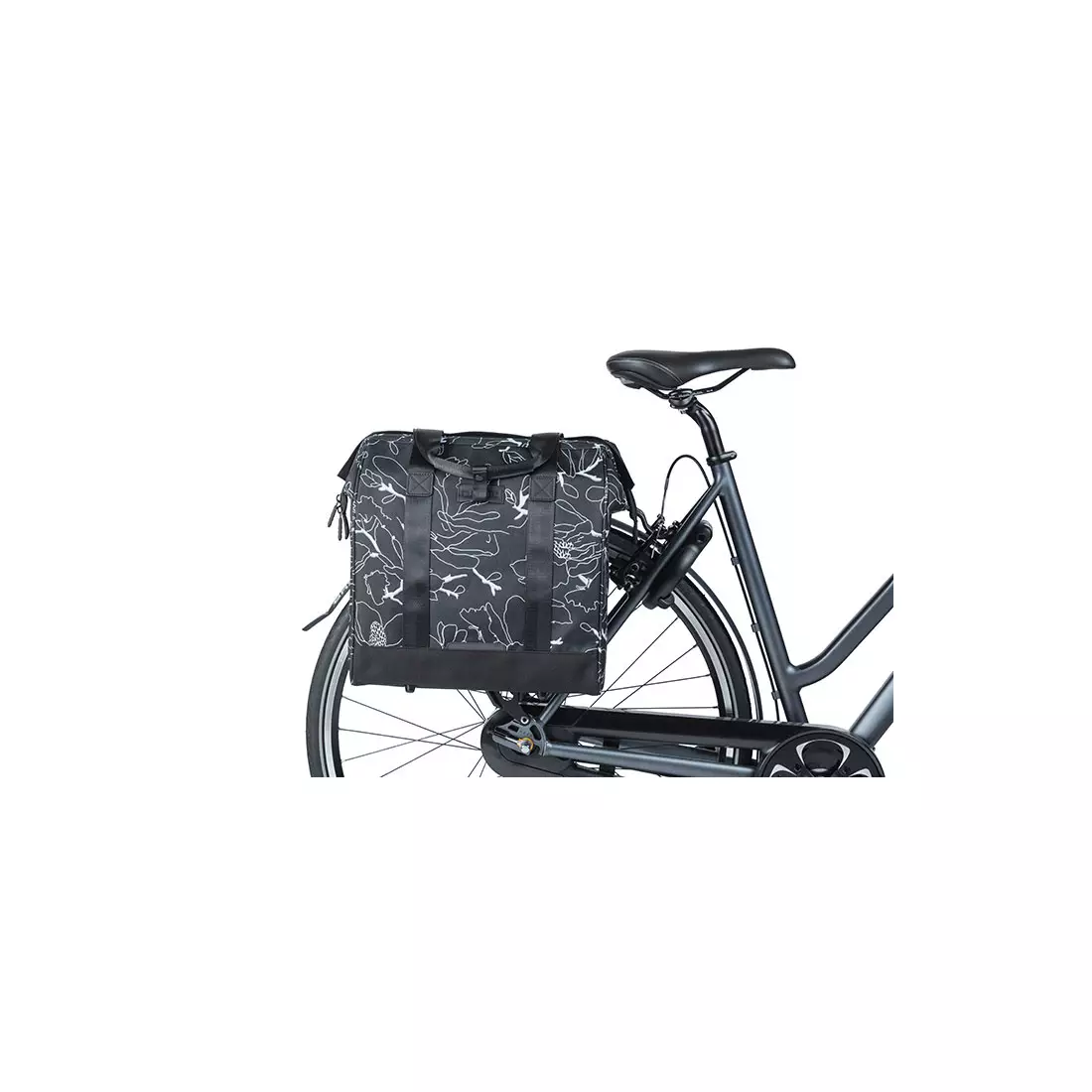 BASIL Geantă pentru bicicletă City - single CITY GRAND SHOPPER, flower black 18250