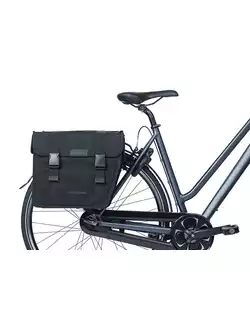 BASIL KAVAN ECO CLASSIC ROUNDED DOUBLE BAG 46L, geanta portbagajul bicicletei, black 
