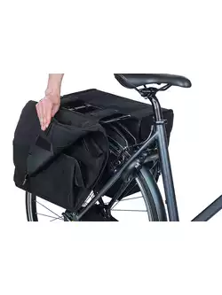 BASIL KAVAN ECO CLASSIC ROUNDED DOUBLE BAG 46L, geanta portbagajul bicicletei, black 