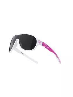 FORCE ochelari pentru femei / tineri, ochelari de soare ROSIE, alb și roz, lentile negre 90965