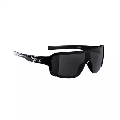 FORCE ochelari de soare pentru femei / tineri CHIC, alb-negru, lentile negre 90961