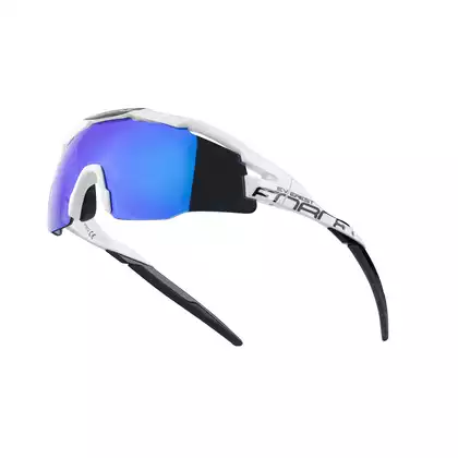 FORCE ochelari de ciclism / sport EVEREST, alb-negru, 910912