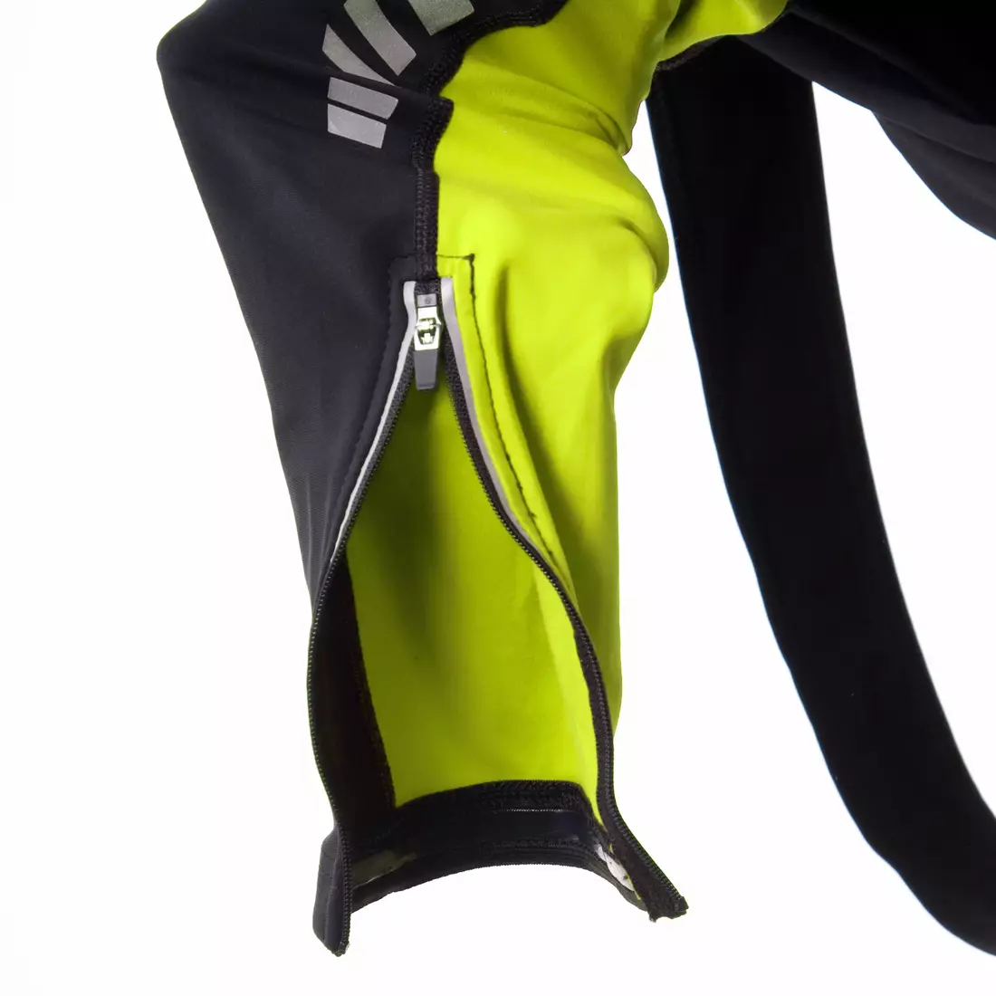 KAYMAQ DKBT-2022 pantaloni de ciclism izolați, inserție de gel, bretele, negru-fluo